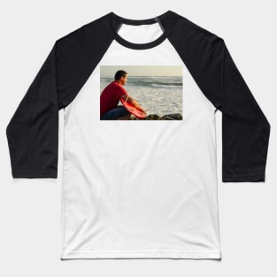 Surfer watching the waves Baseball T-Shirt